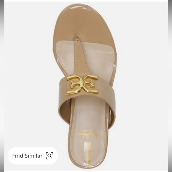 Brand New Sam Edelman Yardlie Patent Cork Wedge Sandals in Almond Patent - 7.5B - Picture 2 of 9